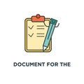 document for the study icon. whitepaper, a stack of documents, development product plan, outline template, concept symbol design, Royalty Free Stock Photo