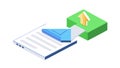 Document Submission or File Upload Isometric Icon, vector design Generative AI Royalty Free Stock Photo