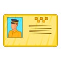 Document taxi driver icon, cartoon style