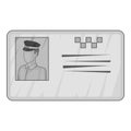 Document taxi driver icon, gray monochrome style