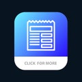 Document, Text, Basic, Ui Mobile App Button. Android and IOS Line Version Royalty Free Stock Photo