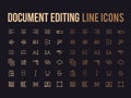 Document text editing vector line icon for app, mobile website r Royalty Free Stock Photo