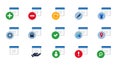 Document text editor blogging writing icon set collection blue vector