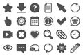 Document, Time and Calendar icons. Question mark. Vector