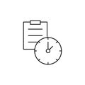 Document, time, clock icon. Simple line, outline vector of icons for ui and ux, website or mobile application Royalty Free Stock Photo