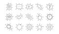 Document, Time and Question mark line icons. Search, Video and Check mark. Linear icon set. Vector