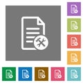 Document tools square flat icons Royalty Free Stock Photo