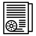 Document transcribe icon outline vector. Ai assistant Royalty Free Stock Photo