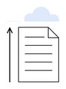 Document Upload Symbol Featuring Paper and Cloud Highlighting Data Transition and Accessibility Royalty Free Stock Photo