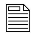 Document thin line vector icon Royalty Free Stock Photo