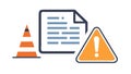 Document Warning Icon: Important Alerts & Construction, vector design Generative AI Royalty Free Stock Photo