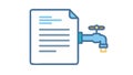 Document with Water Tap Icon, Utility Bills & Resource Data, vector design Generative AI Royalty Free Stock Photo