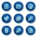 Document web icons set 1, blue circle buttons Royalty Free Stock Photo
