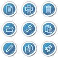 Document web icons set 1, blue sticker series Royalty Free Stock Photo