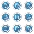 Document web icons set 2, blue sticker series Royalty Free Stock Photo