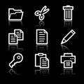 Document white contour web icons Royalty Free Stock Photo