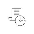 Document, work, time icon. Simple line, outline vector of icons for ui and ux, website or mobile application Royalty Free Stock Photo