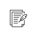 Document write line icon