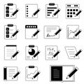 Document, writing icons