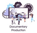 Documentary production flat concept icon