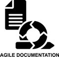 documentation, agile, agile documentation, data, information, requirement solid glyph icon