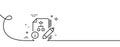 Documentation with algorithm line icon. Technical instruction sign. Continuous line with curl. Vector Royalty Free Stock Photo