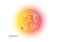 Documentation with algorithm line icon. Technical instruction sign. Gradient blur button. Vector Royalty Free Stock Photo