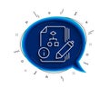 Documentation with algorithm line icon. Technical instruction sign. Vector