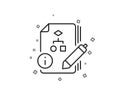 Documentation with algorithm line icon. Technical instruction sign. Vector