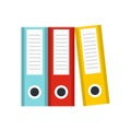 Documentation in folders icon, flat style