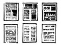 Documentation. Fragments of a business scheme. Hand drawing. Documents in the general scheme of business development. Detail.