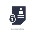 documentation icon on white background. Simple element illustration from gdpr concept Royalty Free Stock Photo