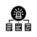 documentation with incidents glyph icon vector illustration