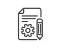 Documentation line icon. Technical instruction sign.