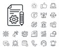 Documentation line icon. Technical instruction sign. Place location, technology and smart speaker. Vector