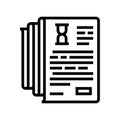 Documentation lists heap line icon vector illustration