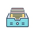 Color illustration icon for Documented, record and file