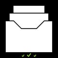Documents archieve or drawer it is white icon .