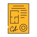 documents architect icon color illustration