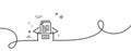 Documents box line icon. Doc files page sign. Continuous line with curl. Vector Royalty Free Stock Photo