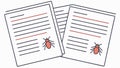 Documents with Bug Icon, Software Issues, Debugging, vector design Generative AI Royalty Free Stock Photo