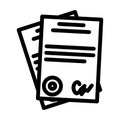 documents business manager, agreement partnership line icon vector illustration Royalty Free Stock Photo