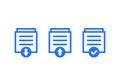 Documents download, upload icons on white, vector Royalty Free Stock Photo