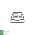 Documents drawer icon. Open new mail. Cabinet archive, file drawer Royalty Free Stock Photo