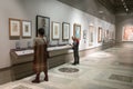 Documents in the exhibition in Pushkin Museum Royalty Free Stock Photo