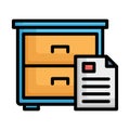 Documents, file drawer Vector Icon which can easily modify Royalty Free Stock Photo