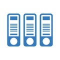 Documents, files archive icon / blue color