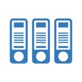 Documents, files archive icon / blue color