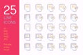 Documents and files color linear icons set Royalty Free Stock Photo