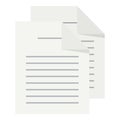 Documents Flat Icon Isolated on White